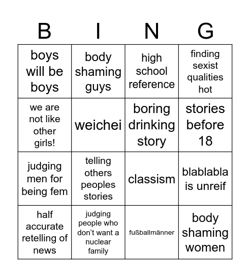 sweet & spicy bingo Card