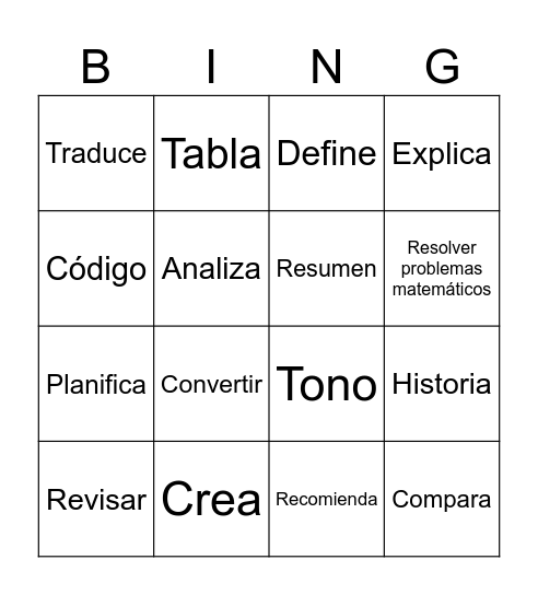 Bingo UNIBE Bingo Card