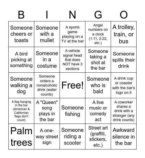 Shindig 2024 Bingo! Bingo Card