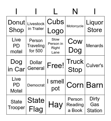 Illinois Bingo Card