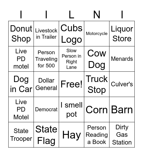 Illinois Bingo Card