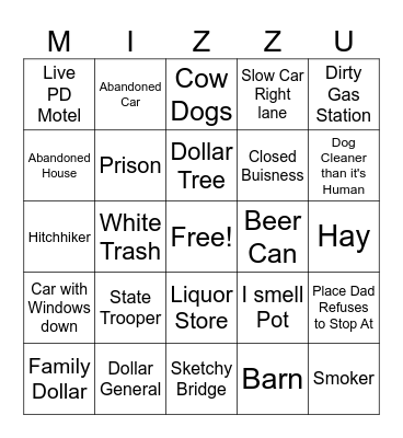 Missouri Bingo Card