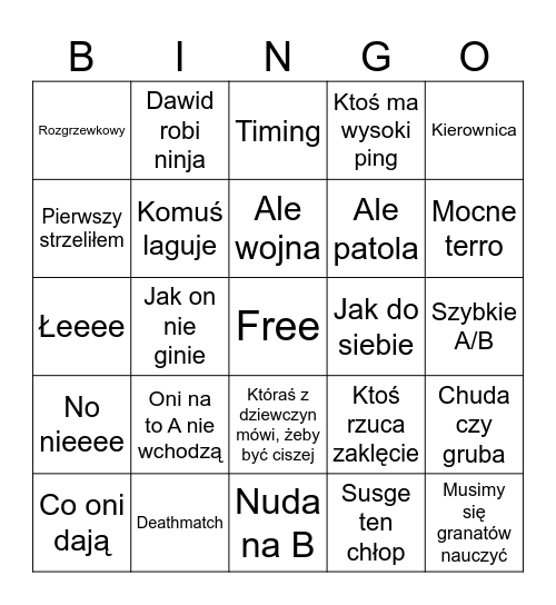 Kanter Bingo Card