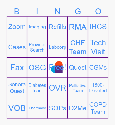 Devoted Medical CA Bingo Card