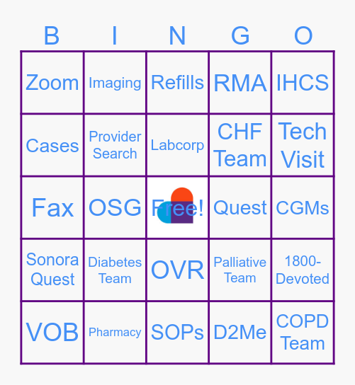Devoted Medical CA Bingo Card