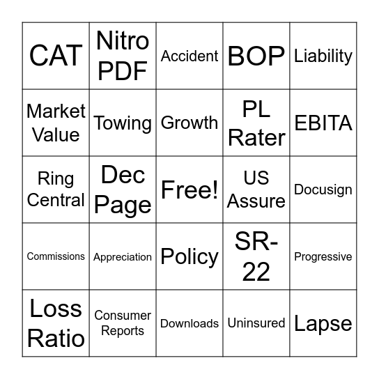 Lingo Bingo Card