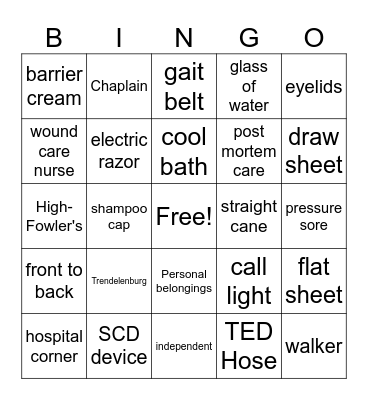 Week 2 BINGO Card