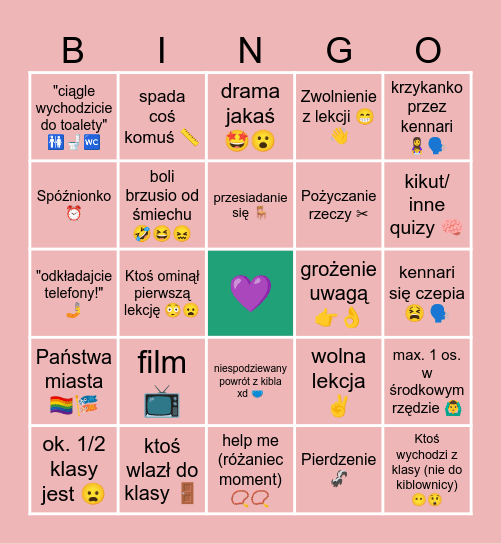 KLASOWE BINGO Card