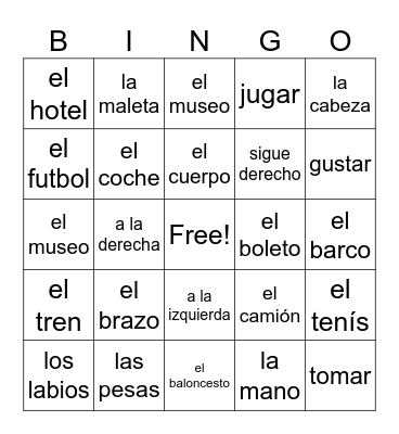 Lotería español #2 Bingo Card