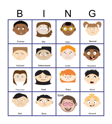 Feelings Bingo Card