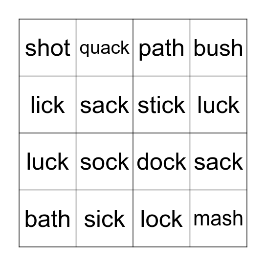Fundations Bingo Card
