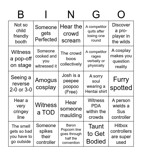 Combo Breaker 2024 Bingo Card