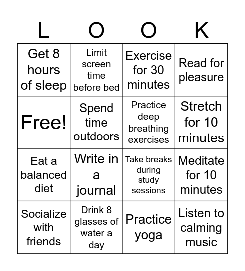 Look after yourselves - Modal verbs Bingo Card