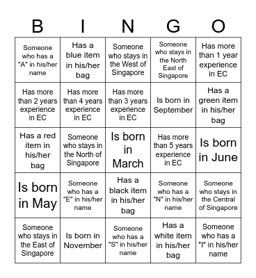 Get to Know Your Colleagues Bingo Card