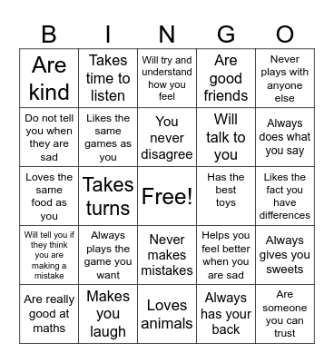 Friends… Bingo Card