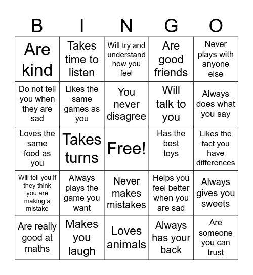 Friends… Bingo Card