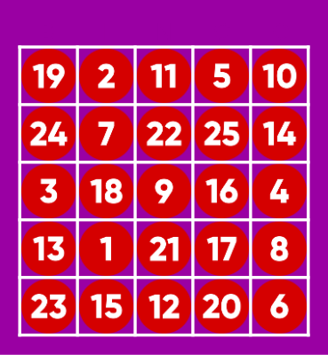 LOS NUMEROS Bingo Card
