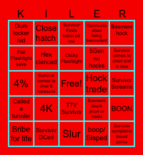 Killer Bingo Card