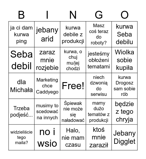 Kubingo! Bingo Card