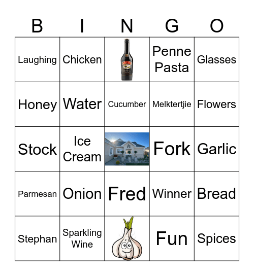 Dinner with Friends Bingo Card