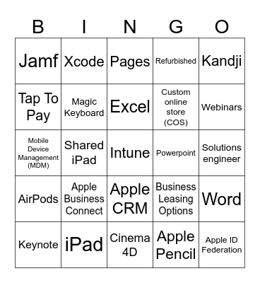 Apple Business Bingo Card