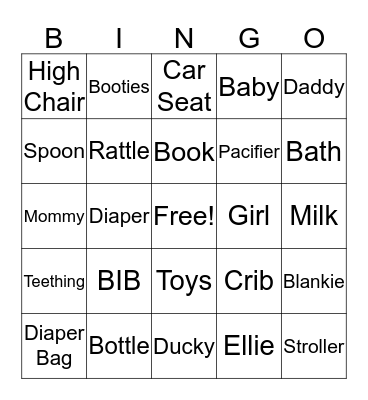 BABY BINGO Card