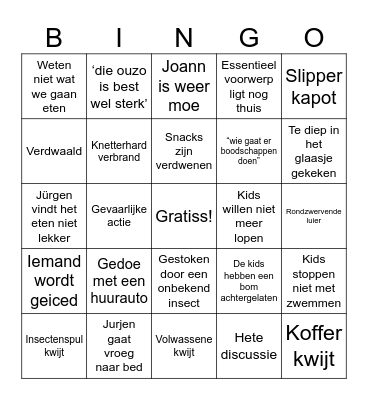 Olivier en Leoni Bingo Card