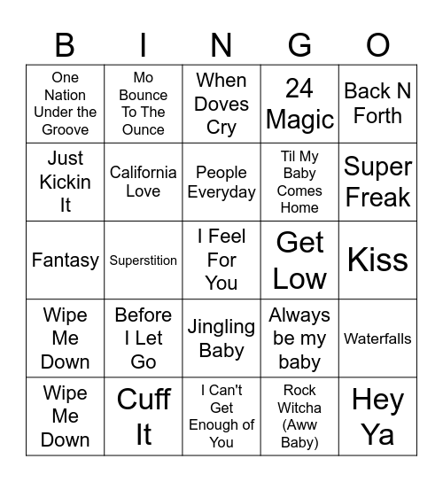 LEGENDS Bingo Card