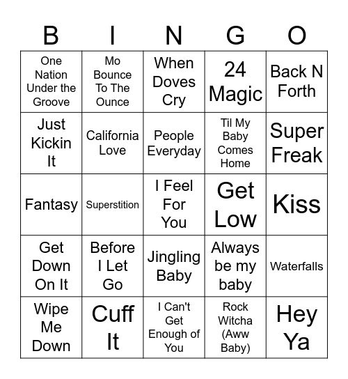 LEGENDS Bingo Card