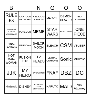 CCC Momocon Bingo Card