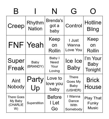LEGENDS Bingo Card