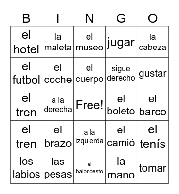 Lotería español #2 Bingo Card