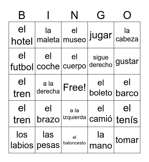Lotería español #2 Bingo Card