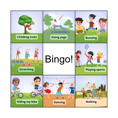 Physical activities Bingo Card