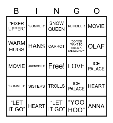 Princess Arzoey Birthday Bingo Card
