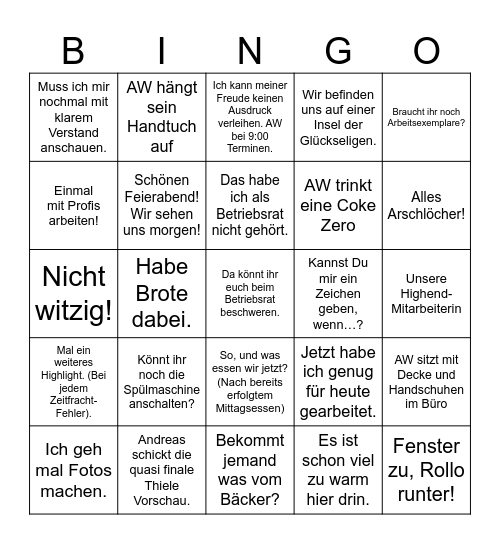 Andreas Wetekam Bingo Card