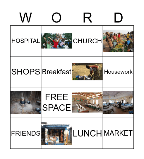 Everyday Vocabulary Bingo Card