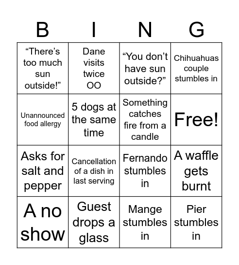 Riket tiki bingo Card