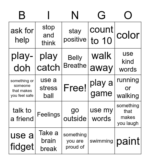 Kids Bingo Card