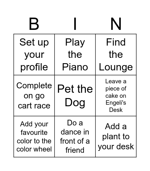 SOUP Gather Bingo Card