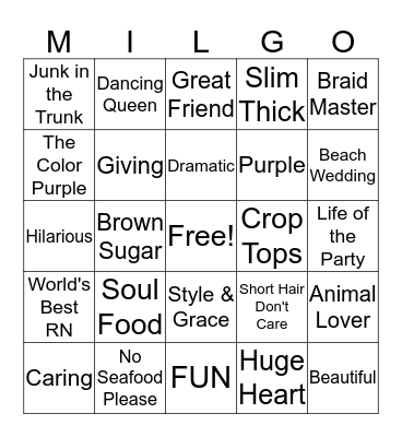 MILGO Bingo Card
