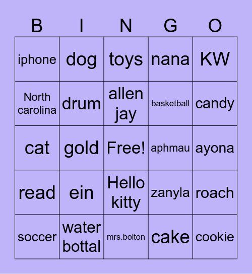 random Bingo Card