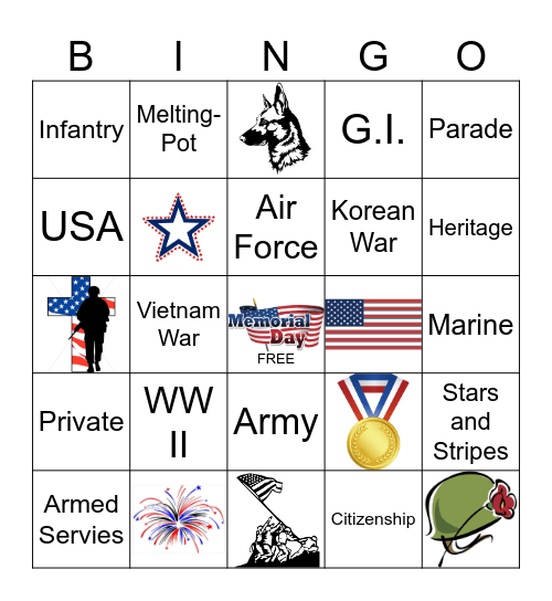 Memorial Day Bingo Card