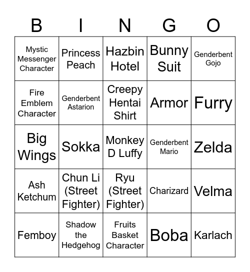 MomoCon Bingo Card