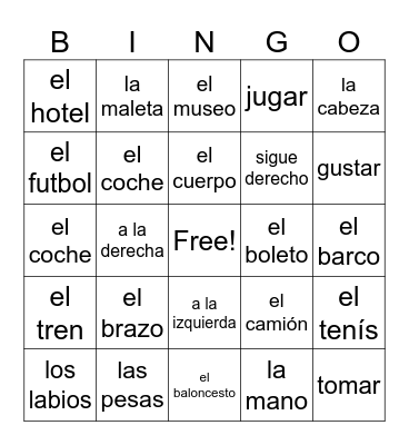 Lotería español #2 Bingo Card