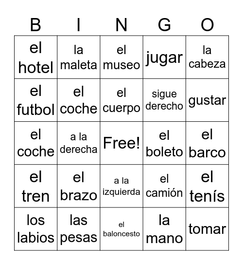 Lotería español #2 Bingo Card