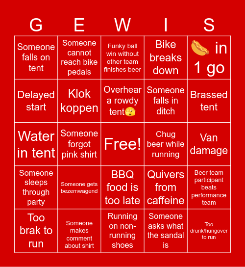 BATA GEWIS Bingo Card