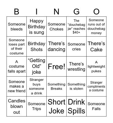 Birthday Bingo Card