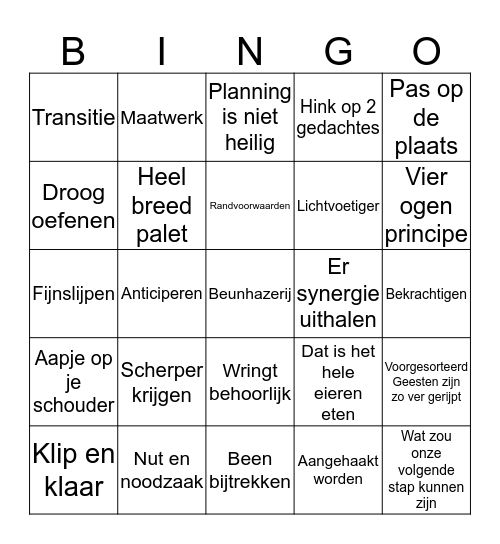 Houtkoolschets Bingo Card