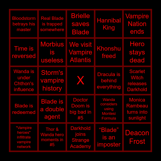 B L O O D    H U N T    B I N G O Bingo Card